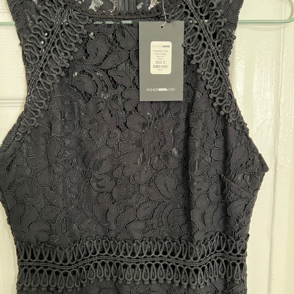 FASHION NOVA ROSALEEN MINI DRESS, BLK, S - Picture 4 of 7